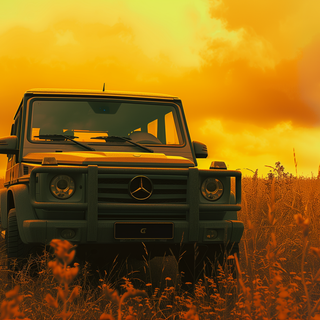 Mercedes at sunset wallpaper