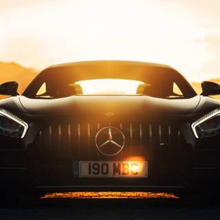 Mercedes at sunset wallpaper