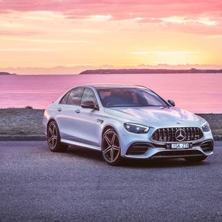 Mercedes at sunset wallpaper