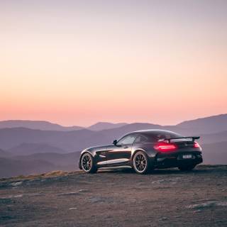 Mercedes at sunset wallpaper