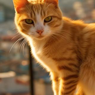 Orange cat 4k wallpaper