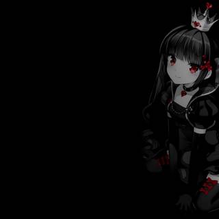 Anime girl 4k black wallpaper