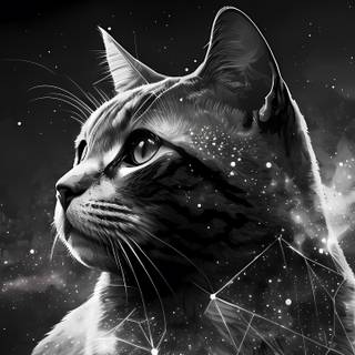 Cat art 4k wallpaper