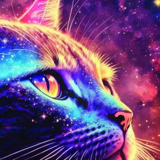 Cat art 4k wallpaper