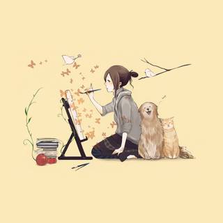 Cat art 4k wallpaper