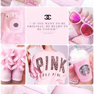 Pink collage phone wallpaper
