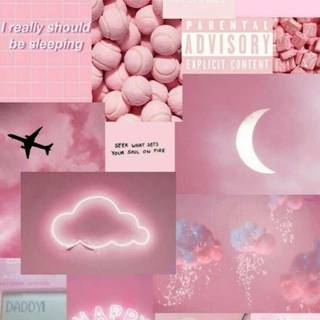 Pink collage phone wallpaper