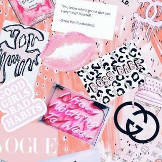 Pink collage phone wallpaper