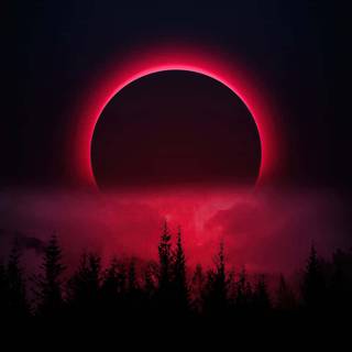 Red moon phone wallpaper