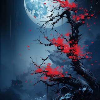 Red moon phone wallpaper