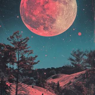 Red moon phone wallpaper