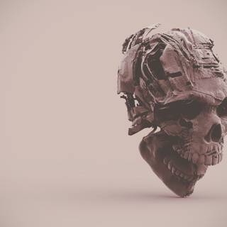 Skeleton drawing on hand wallpaper