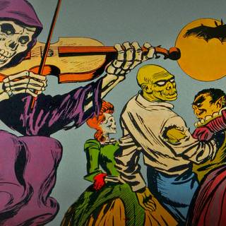 Skeleton drawing on hand wallpaper