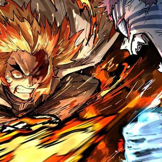 Demon Slayer fighting wallpaper