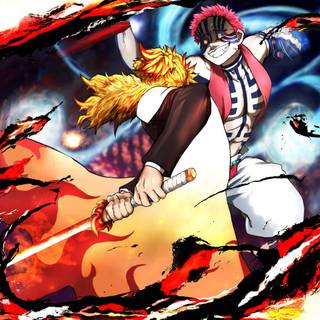 Demon Slayer fighting wallpaper