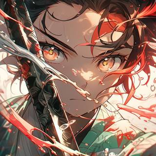 Demon Slayer fighting wallpaper