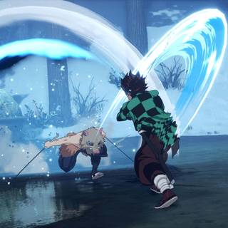 Demon Slayer fighting wallpaper