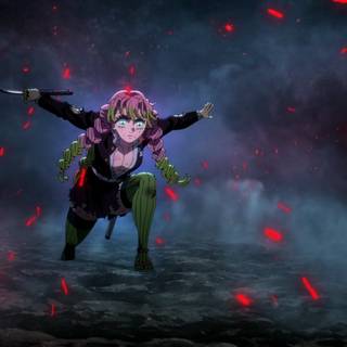 Demon Slayer fighting wallpaper