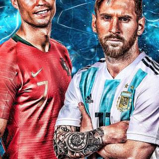 Ronaldo and Messi phone wallpaper