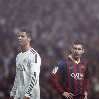 Ronaldo and Messi phone wallpaper