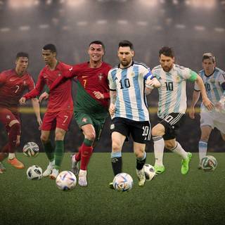 Messi and Ronaldo desktop wallpaper