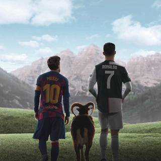 Ronaldo and Messi phone wallpaper