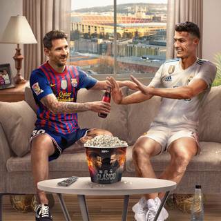 Ronaldo and Messi phone wallpaper