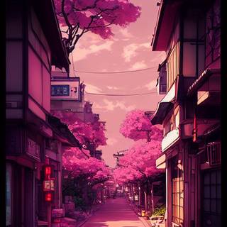 Tokyo pink wallpaper