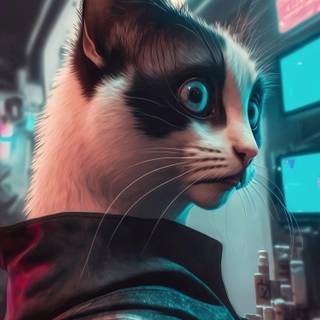 AI cat wallpaper