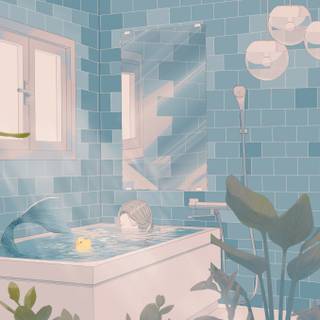 Anime bath wallpaper