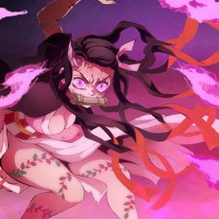 Nezuko angry wallpaper