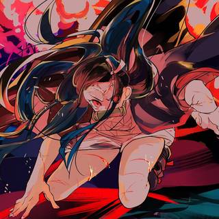 Nezuko angry wallpaper