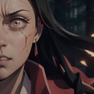 Nezuko angry wallpaper
