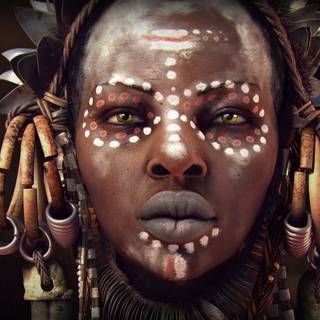 African woman 3D wallpaper