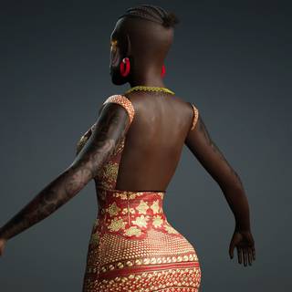African woman 3D wallpaper