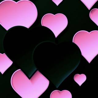 Pink and black heart wallpaper