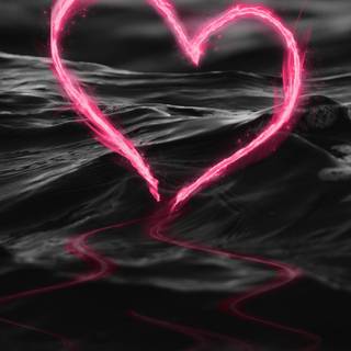 Pink and black heart wallpaper