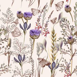 Wild flowers artwork wallpaper