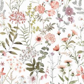 Wild flowers artwork wallpaper