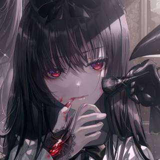 Anime girl black 4k wallpaper