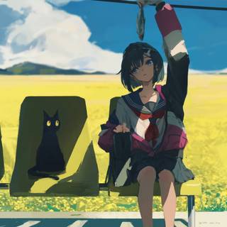 Anime girl black 4k wallpaper