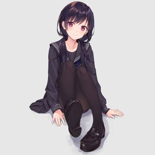 Anime girl black 4k wallpaper