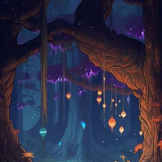 Fantasy forest phone wallpaper