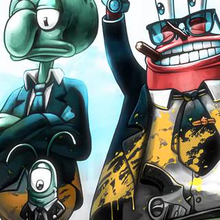 Gangster Squidward wallpaper