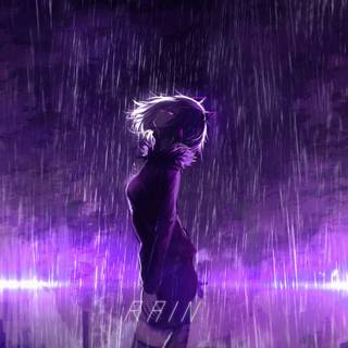 Anime girl purple PC wallpaper