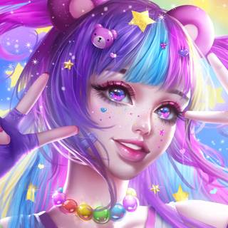 Anime girl purple PC wallpaper