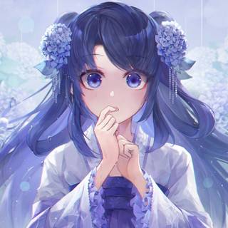 Anime girl purple PC wallpaper