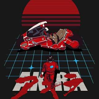 Red 90s anime wallpaper