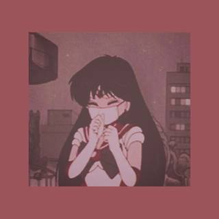 Red 90s anime wallpaper