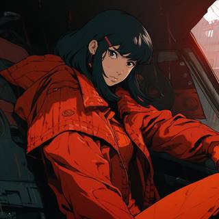 Red 90s anime wallpaper